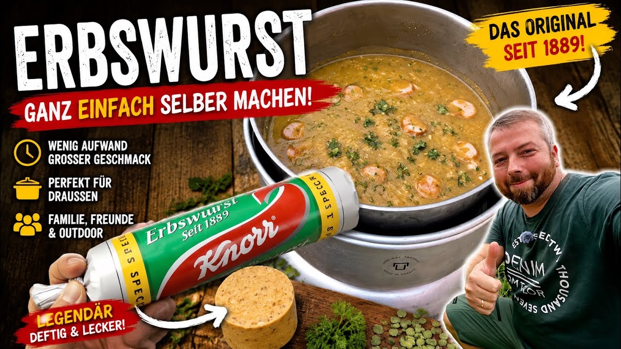 Erbswurst schnell und einfach selber machen – legendäre Erbsensuppe wie früher 👵🏻 