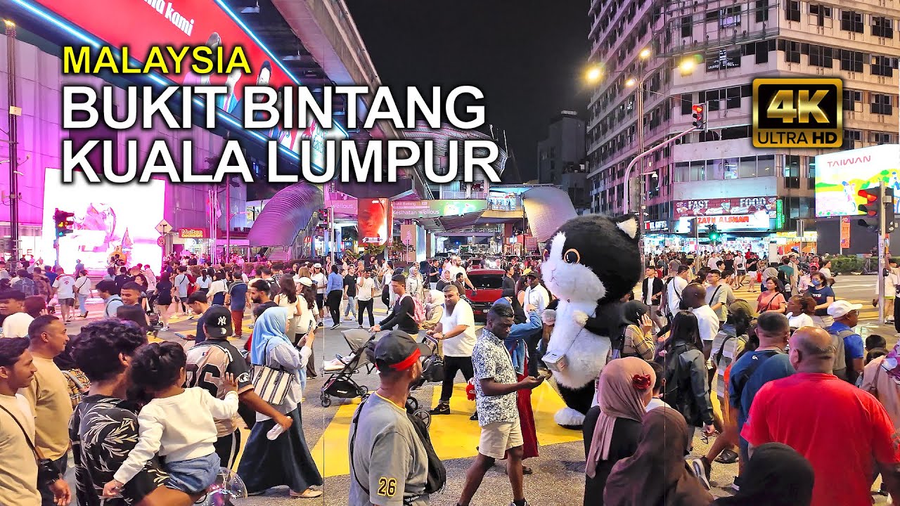 Bukit Bintang | Kuala Lumpur Night Walk during Christmas | Malaysia Walking Tour 🇲🇾