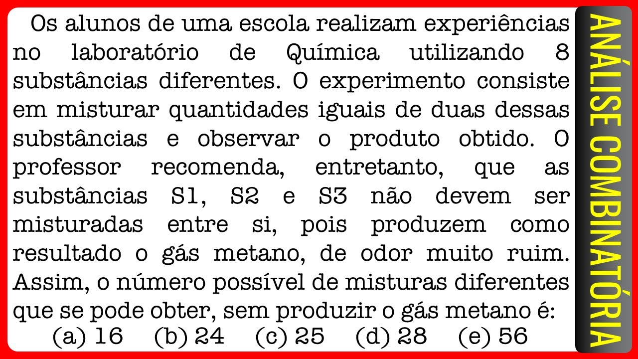 EsPCEx || Análise Combinatória || Os alunos de uma escola realizam experiências no laboratório de