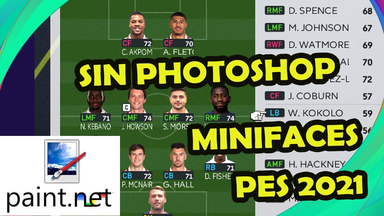 CREANDO MINIFACES PARA PES 2021 CON PAINT.NET - SIN PHOTOSHOP