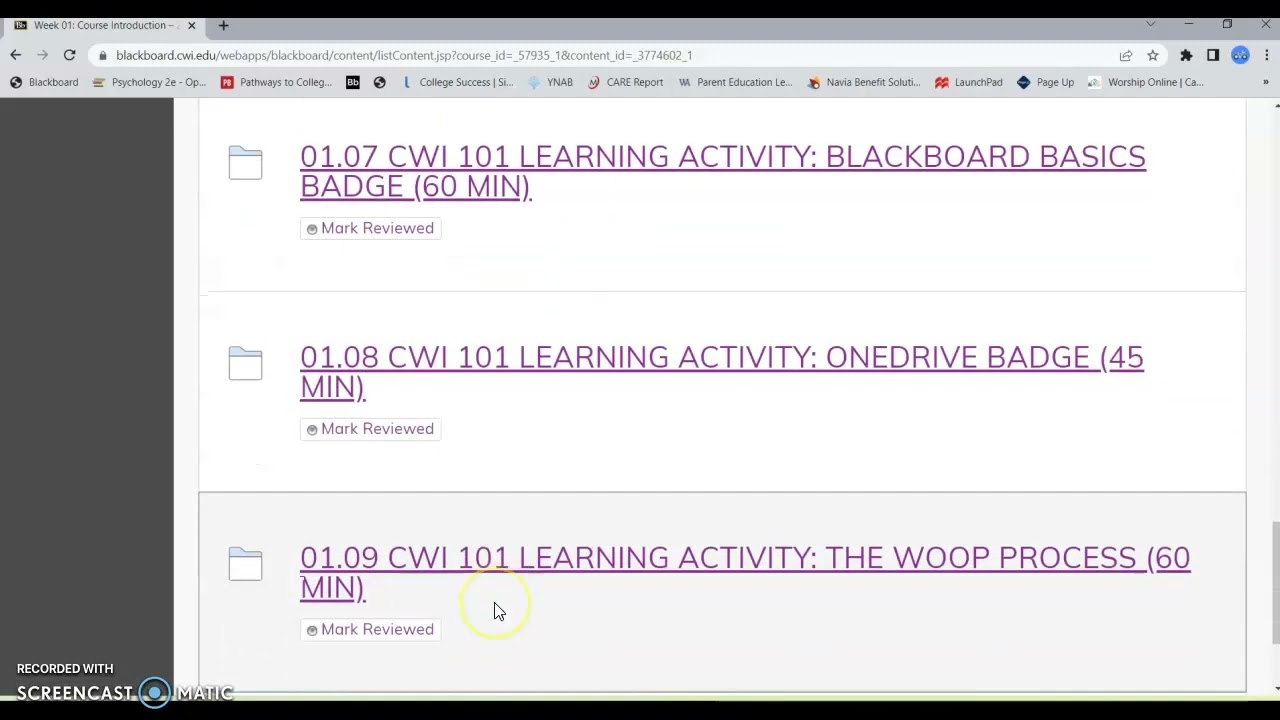 CWI 101 050H Course Tour