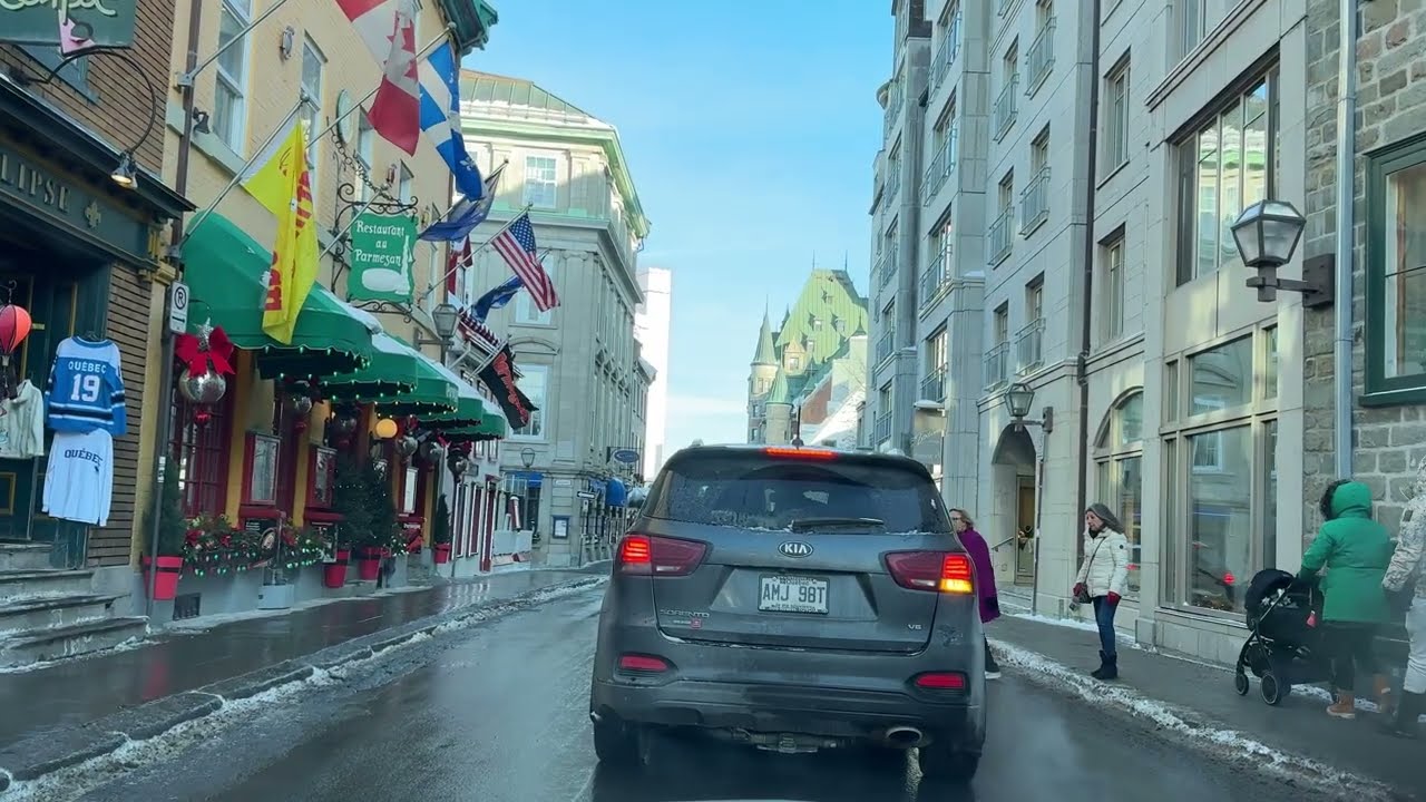 Driving to Old Quebec City in Winter  | 4K