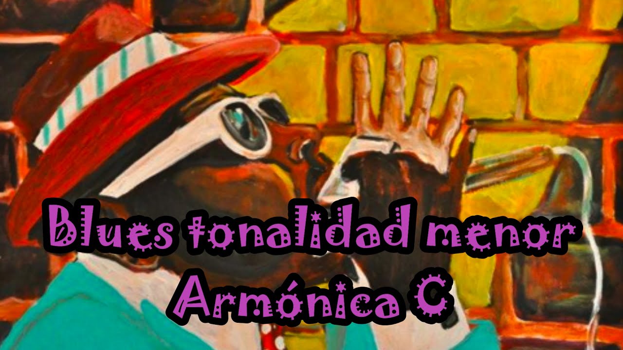 🌋BLUES MENOR con ARMONICA C tablaturas | 3° Posición
