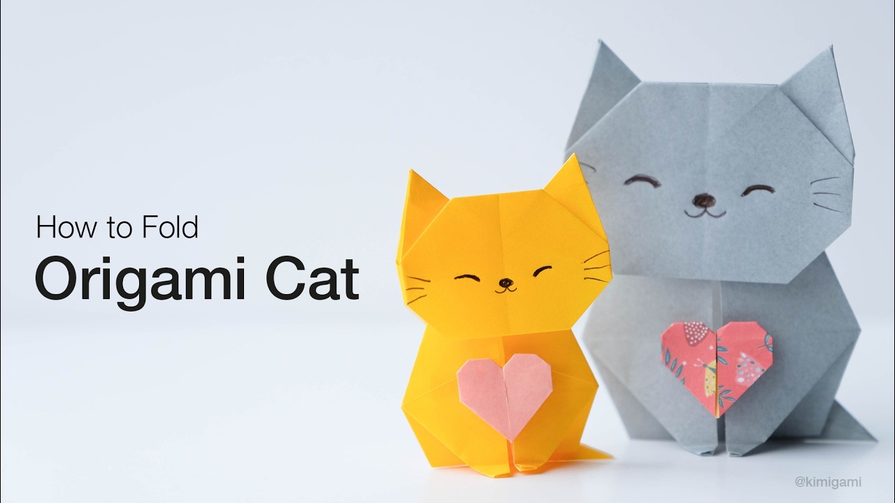How to Fold a Cute & Easy Origami Cat (Kimigami)