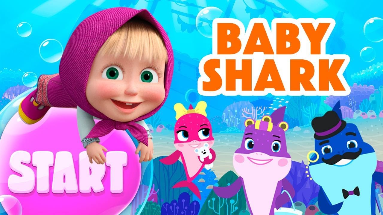 🦈 BABY SHARK Masha and the Bear OFFICIAL 🌊 NEW SONG 🩵 Songs for kids
