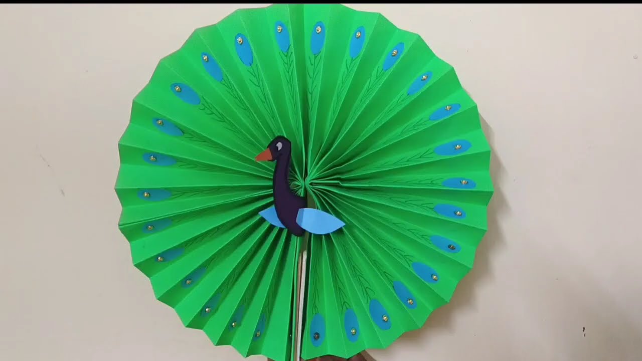 How to make paper Peacock|Hand made peacock |ice cream stick peacock puppet|peacock puppet