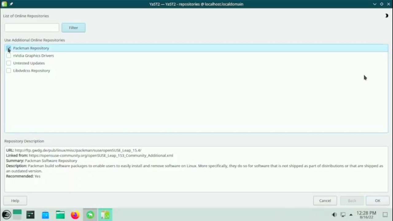 Install restricted codecs in Opensuse Leap 15.4 using Packman Repository