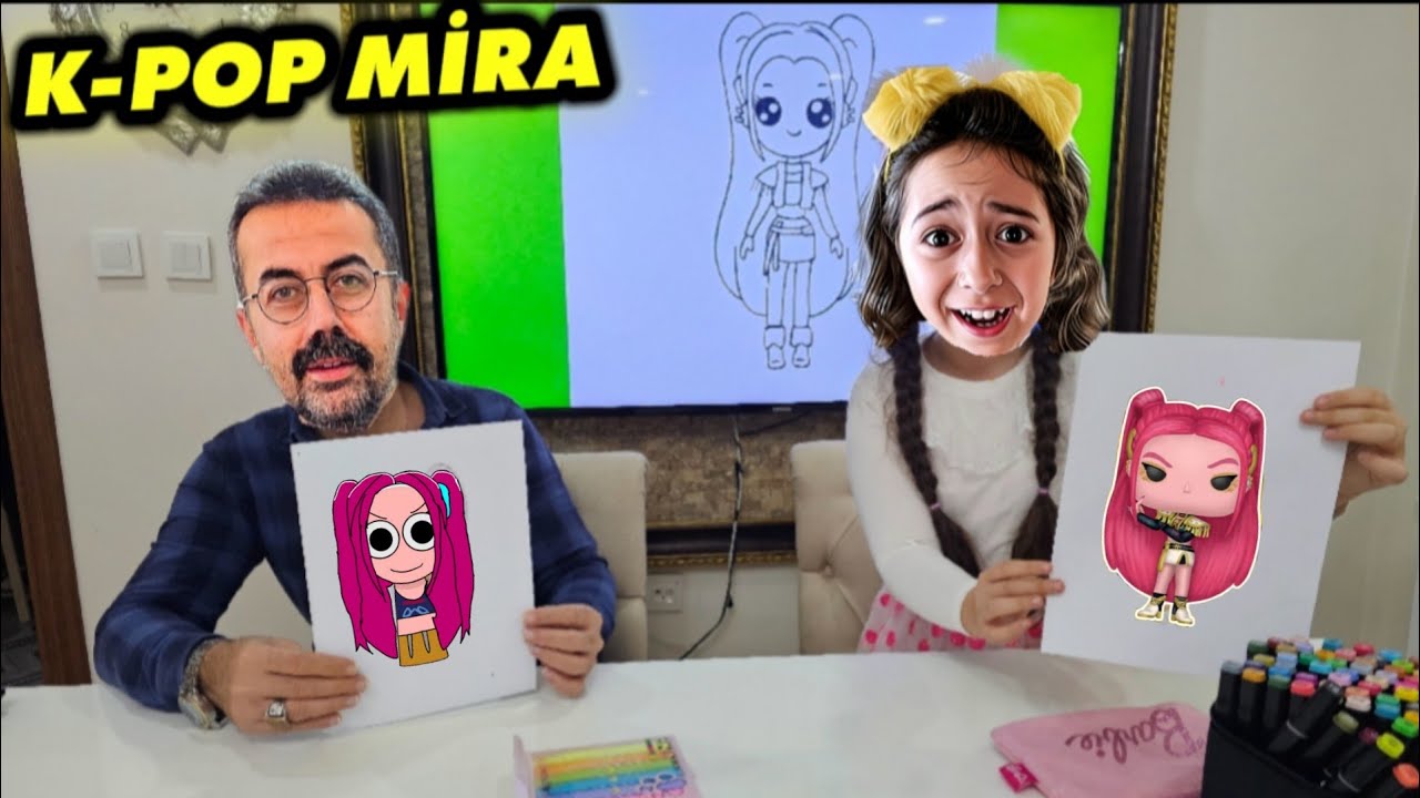 ESMA ve BABASI ENGÜZEL K-POP MİRA ÇİZEN KAZANIR KAYBEDENE CEZAماما جابت بيبي - جنى مقداد | طيور الجن