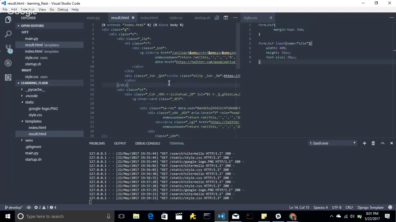 Working with jinja templates