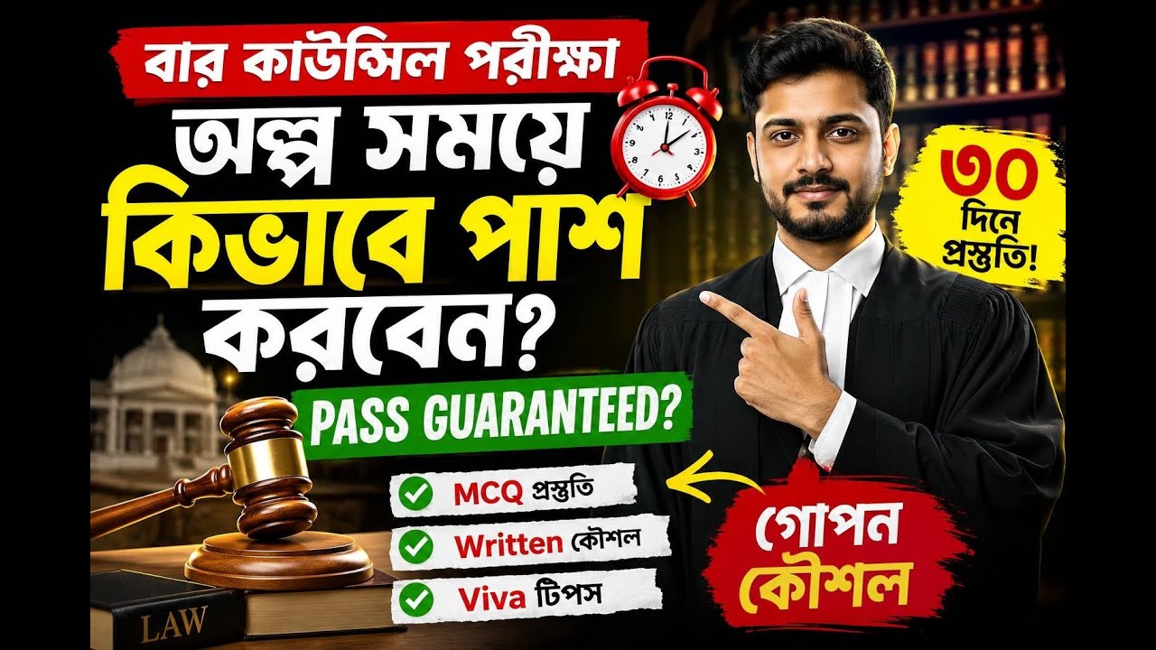 বার কাউন্সিল পরীক্ষায় অল্প সময়ে কিভাবে পাশ করবেন?