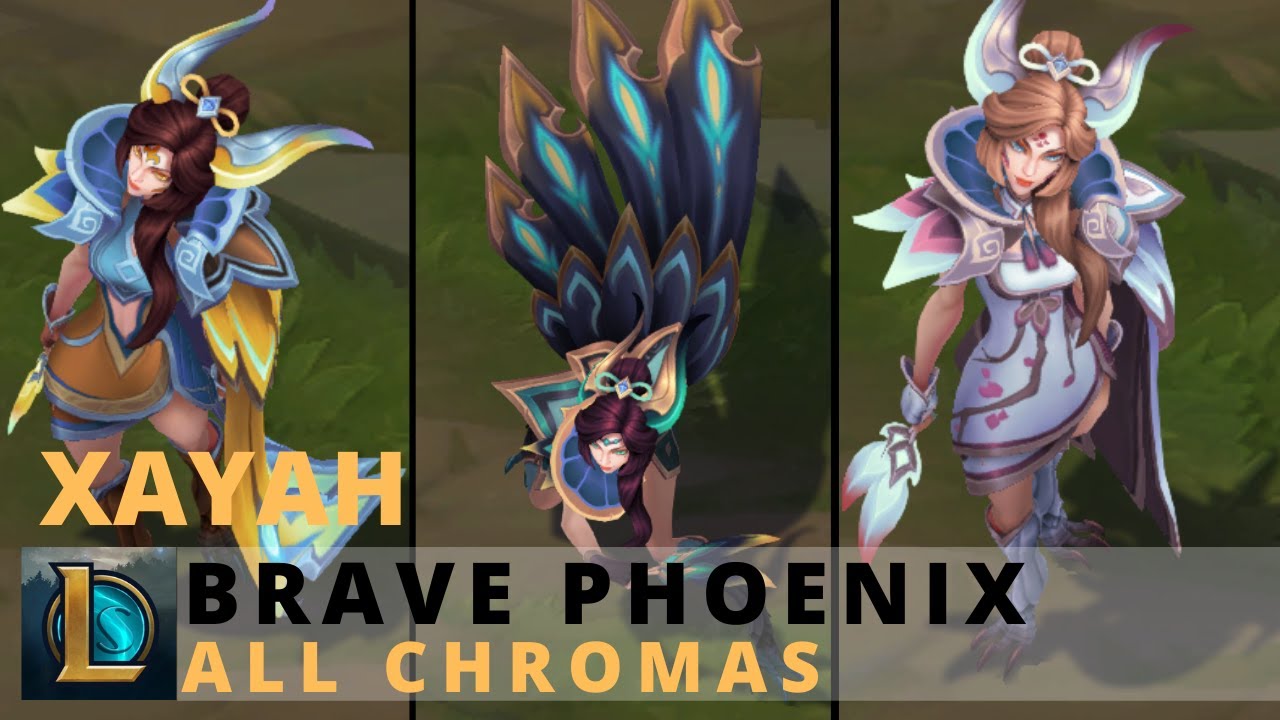 Brave Phoenix Xayah All Chromas - League of Legends