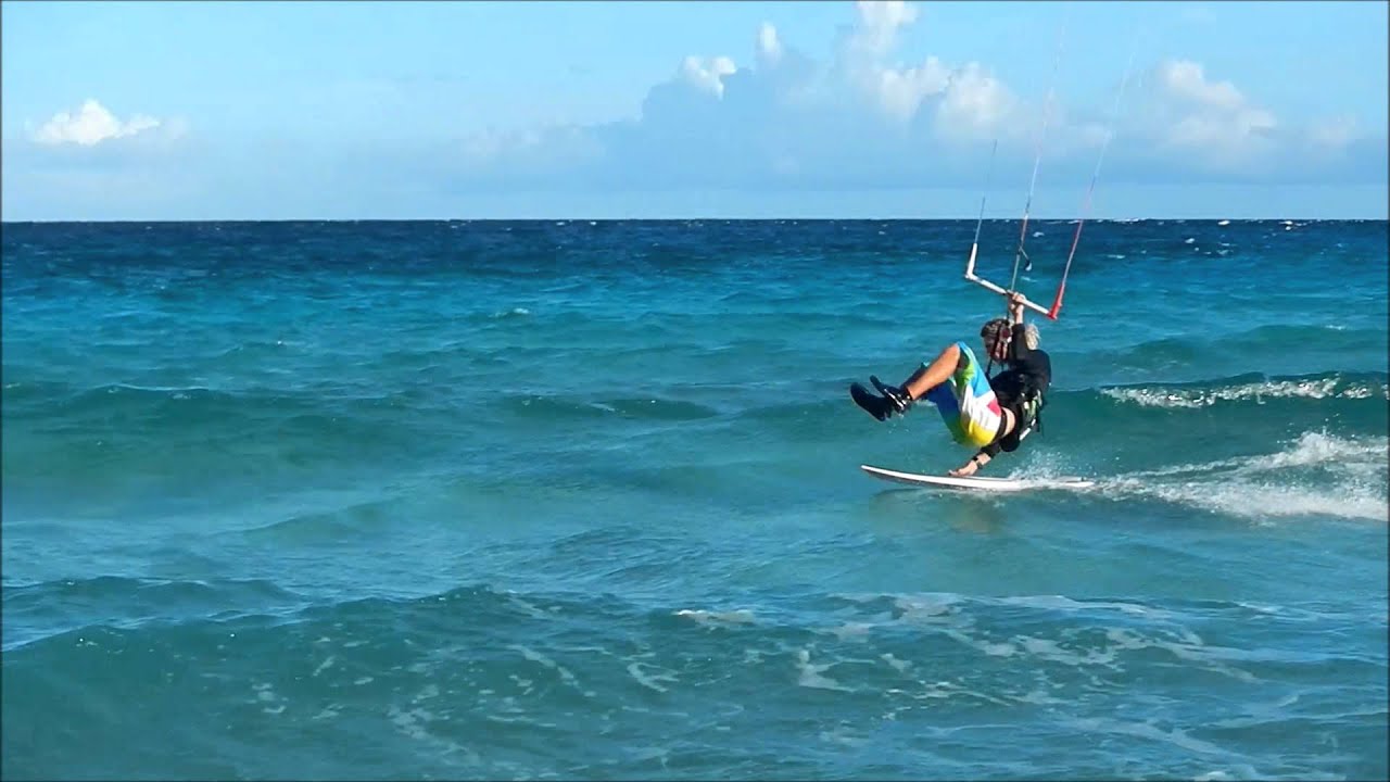 strapless kitesurfing trick. flamengo jibe, handplant jibe