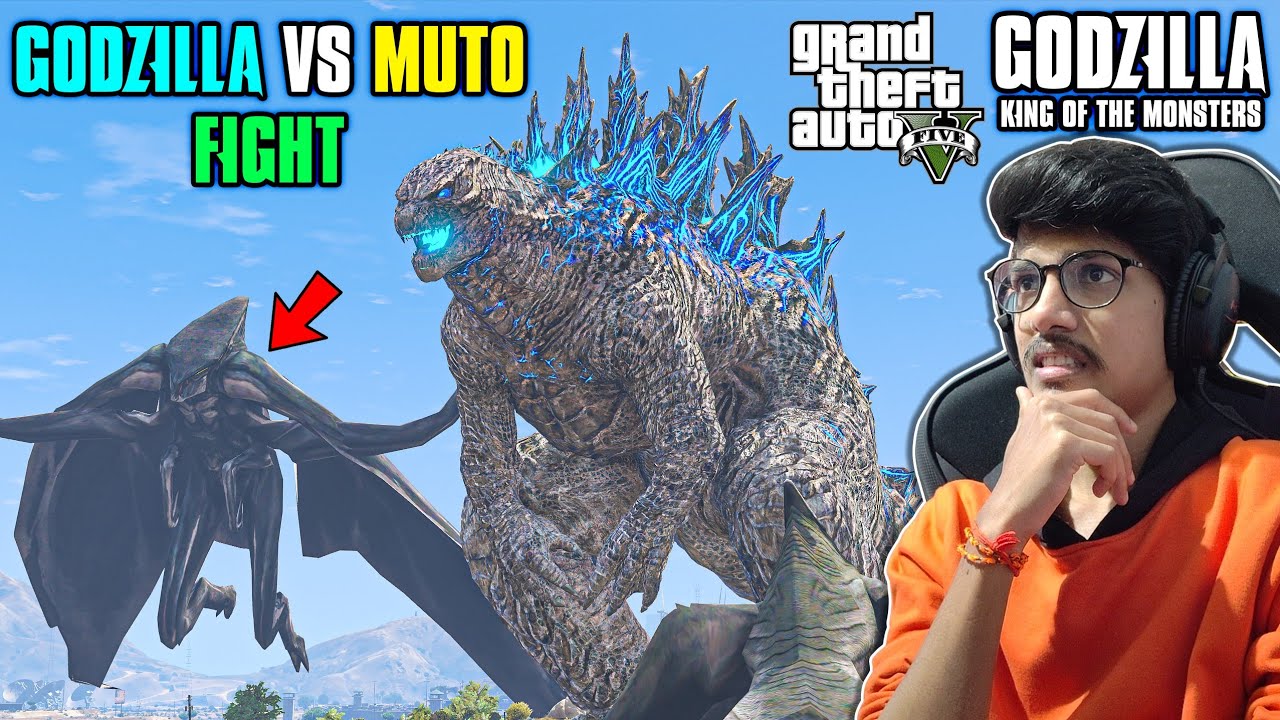 Godzilla Vs Muto FIGHT In GTA 5 | Monsterverse Series | THE COSMIC BOY