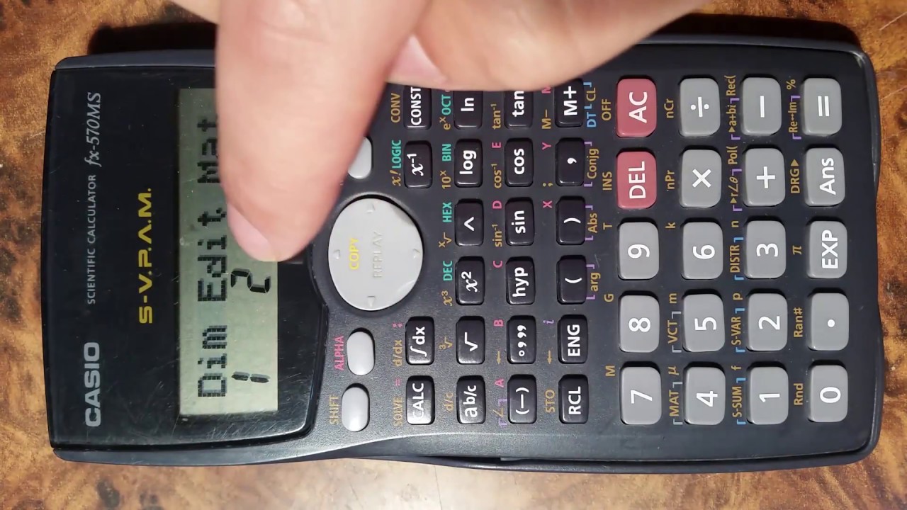 Matriz inversa.  ¿Cómo utilizar una calculadora científica Casio fx-570MS?