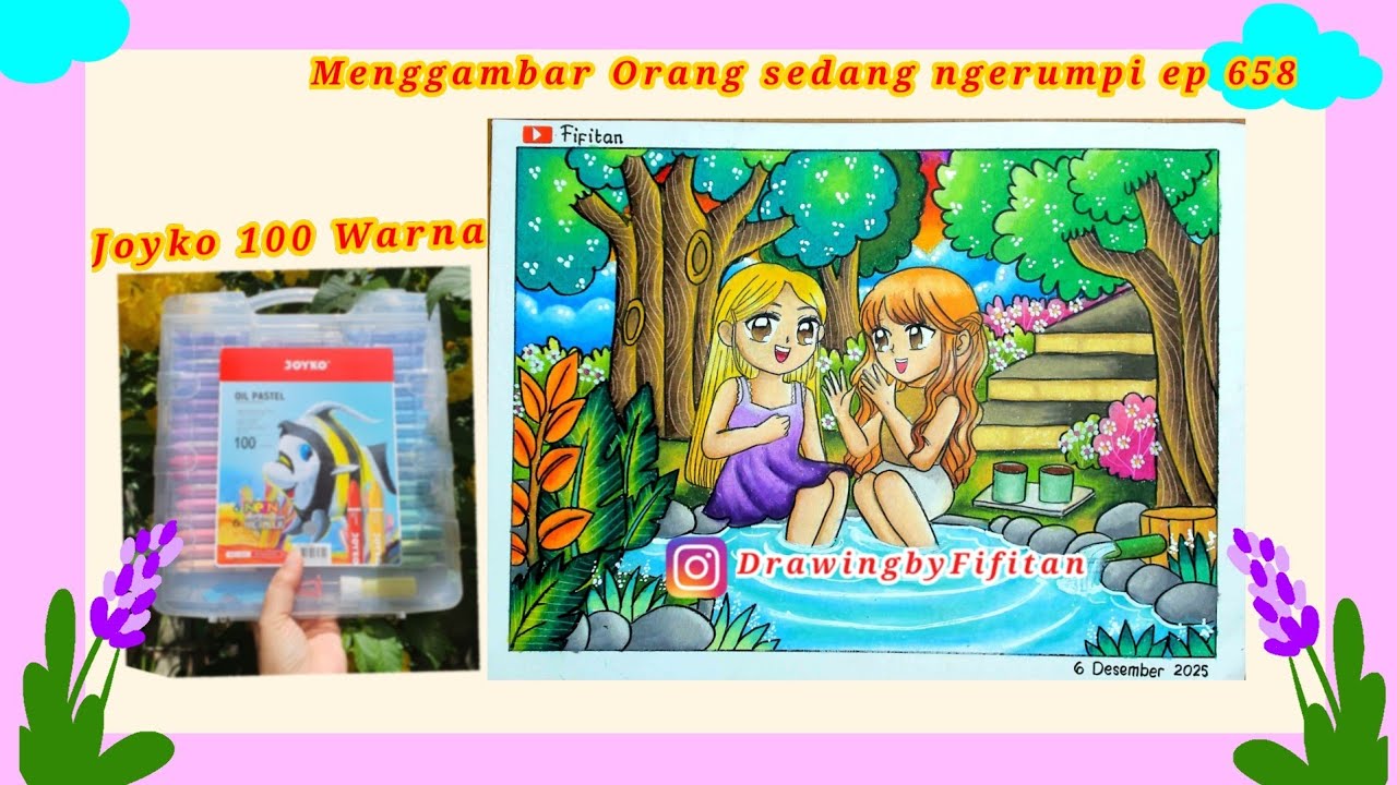 Cara Menggambar Sahabat lagi ngobrol EP 658