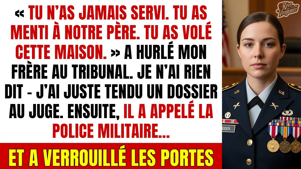 Ma famille m’attaque comme fausse vétérane – puis la police militaire fait irruption au tribunal.