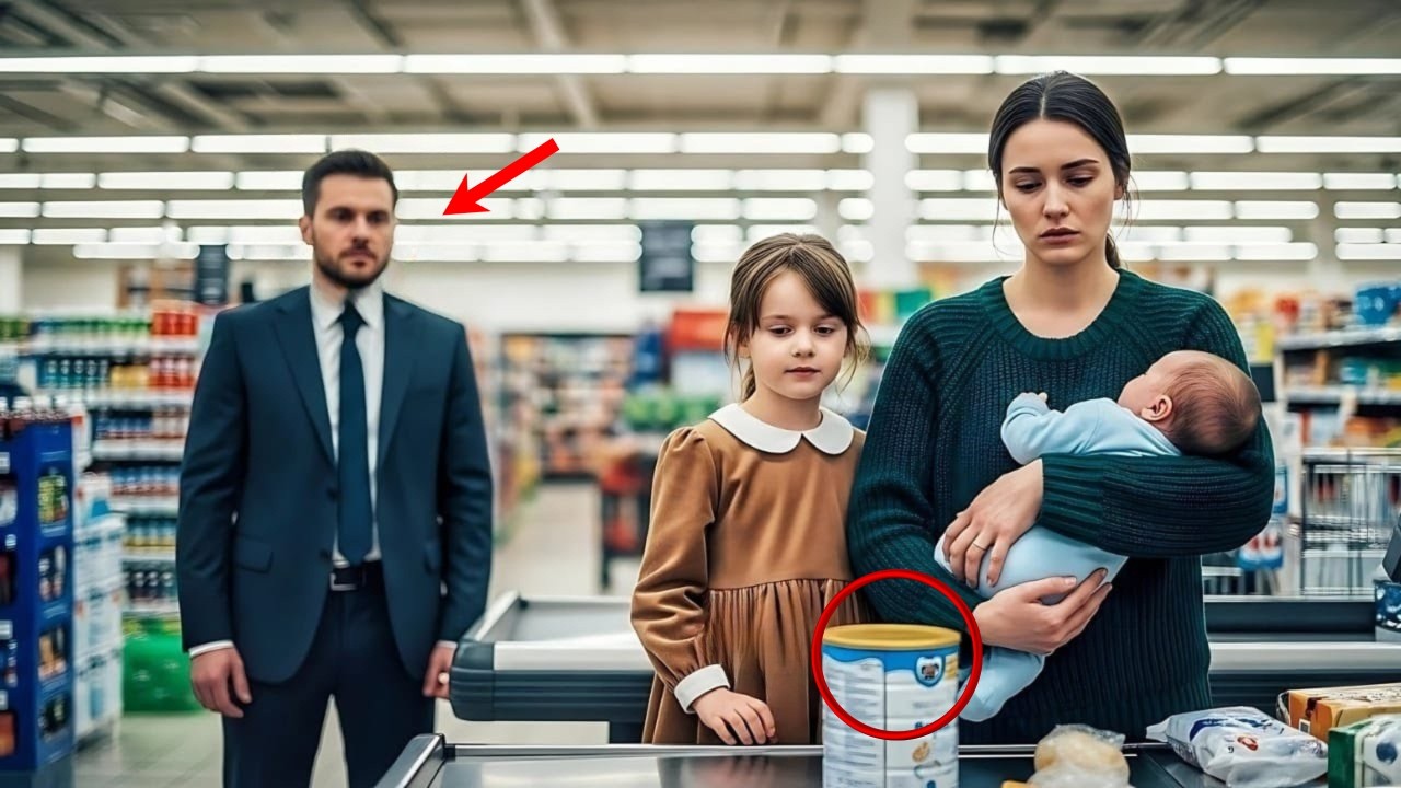 Millonario ve a una madre con dificultades devolver la leche para bebé — luego la sigue#milionario