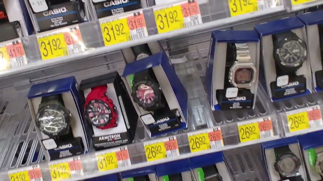 daylight saving time Casio watches on a windy day in Walmart