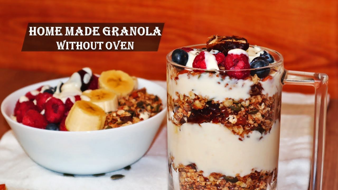Stovetop Granola for Breakfast (Simple Homemade Without Oven) - Overnight Oats [Makeahead Breakfast]