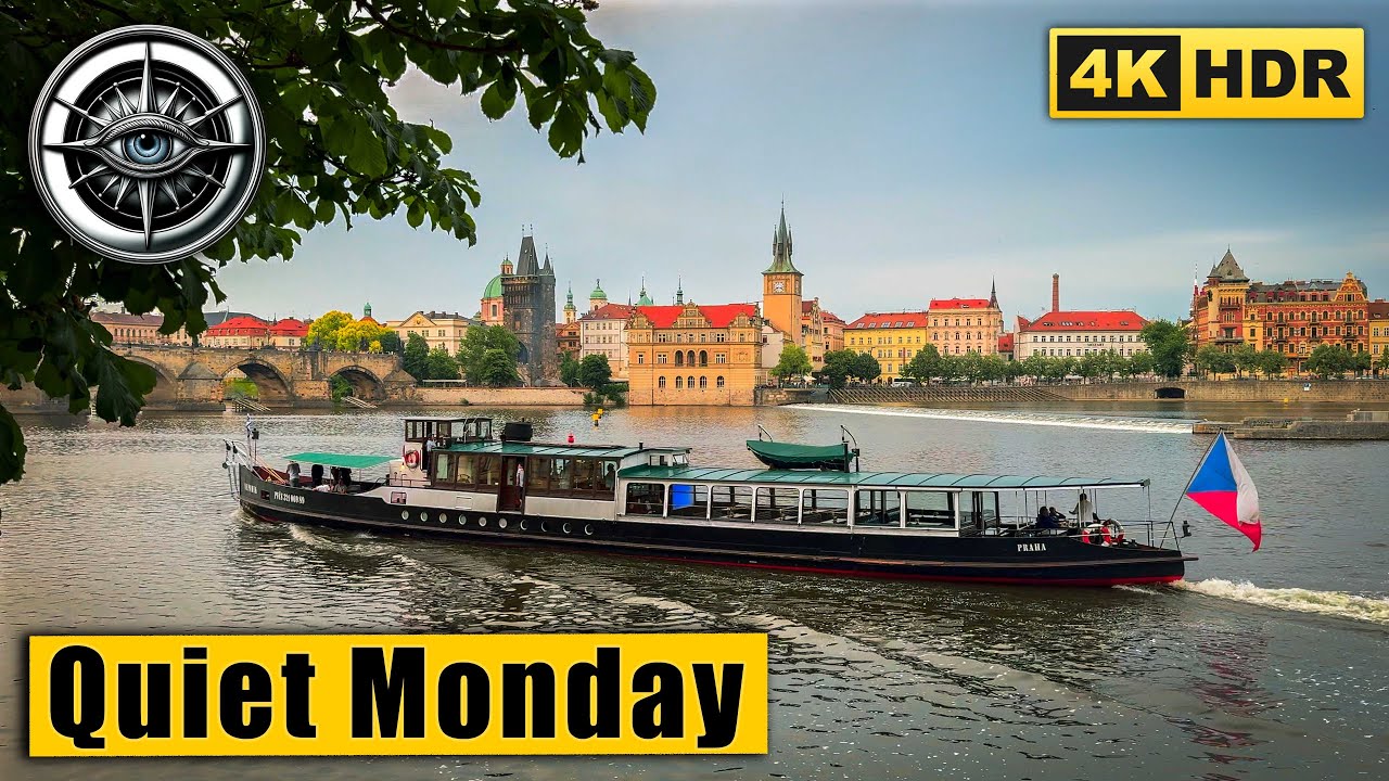 Quiet Monday Evening Walk in Prague | Kampa Island & Lesser Town | 4K HDR