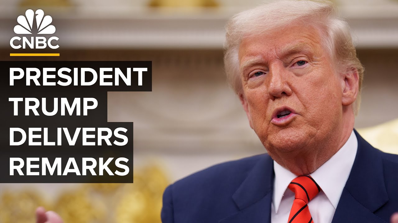 President Donald Trump delivers remarks from the Oval Office — 3/21/2025