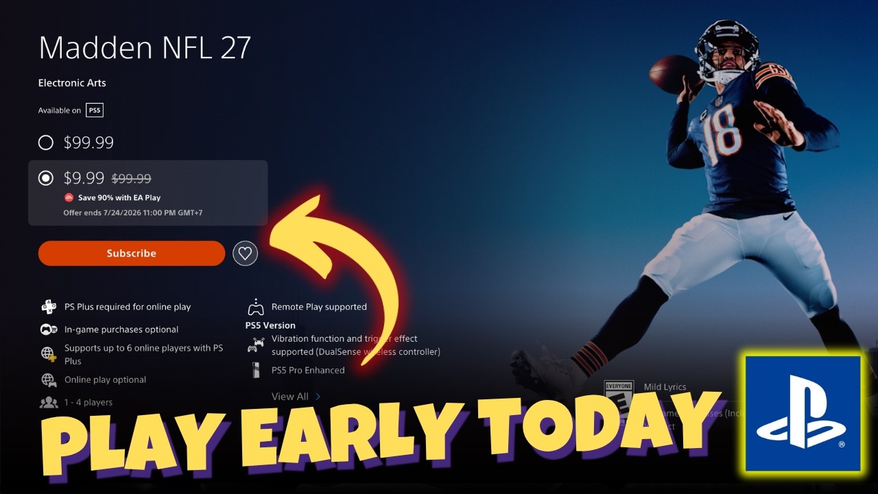 How to Play Madden NFL 27 Early on PS5 Console and Get Free Early Access EA Play PS5 Console‼️