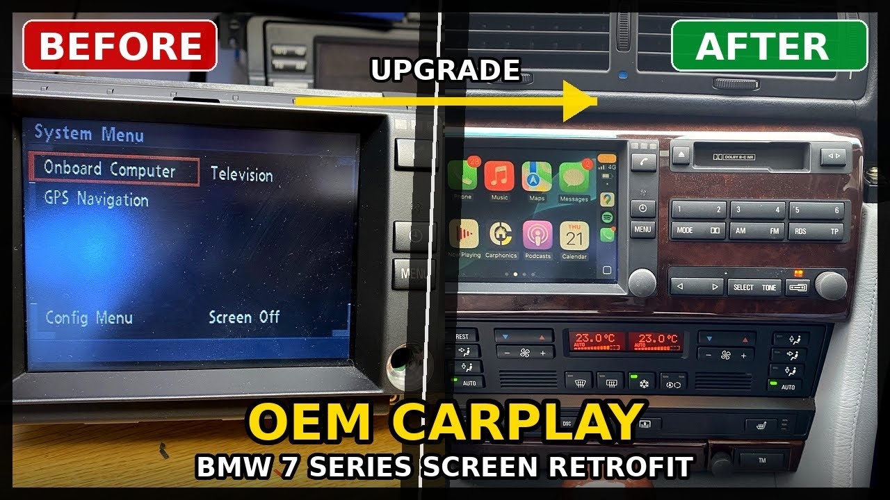 BMW E38 7 Series OEM Apple Carplay / Android Auto Original System Install