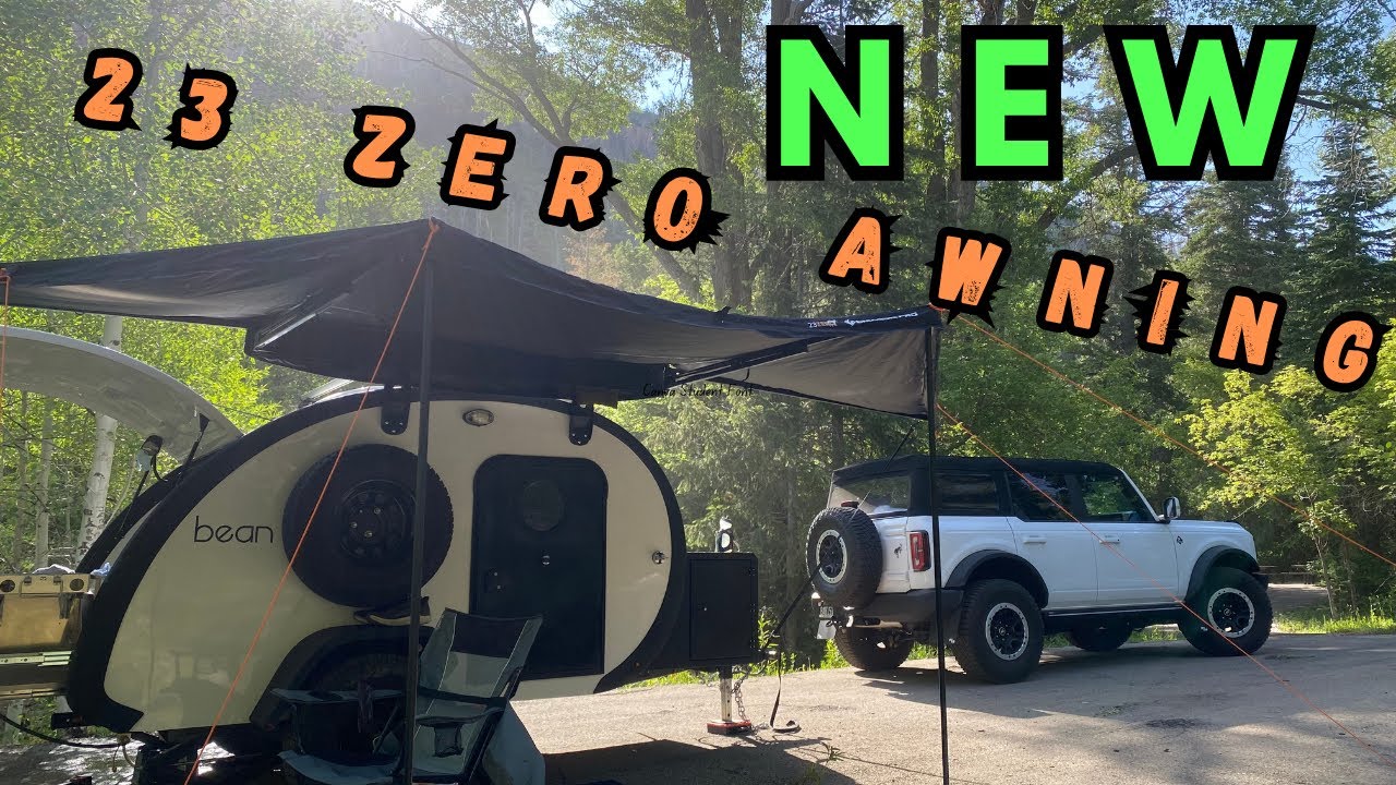 Camping with Our Bean Teardrop Trailer + 23Zero 180° Awning Test | Off-Grid Adventure Setup!