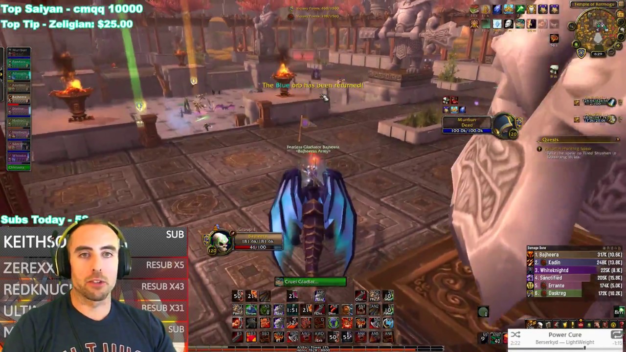 Bajheera - 380 iLvl Fury Warrior 17-0 ToK Ownage - WoW 8.0 Battle for Azeroth PvP