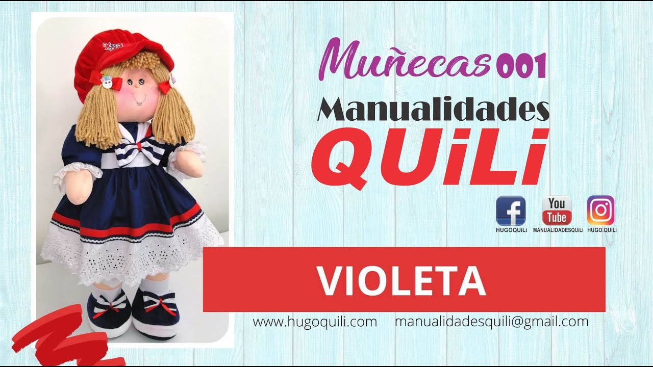 Muñeca de trapo VIOLETA. Costura paso a paso