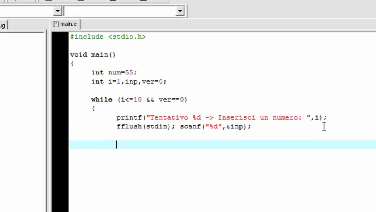 C - Input, Cicli e Costrutti di Controllo: Un piccolo programma in C