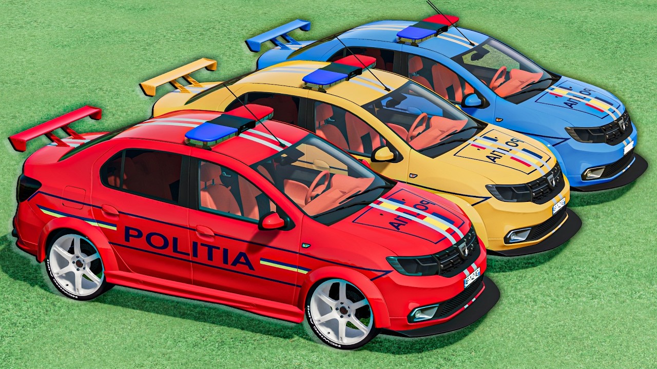 TRANSPORTING OLD DACIA LOGAN POLICE CARS on DUO TRUCKS ! FS22