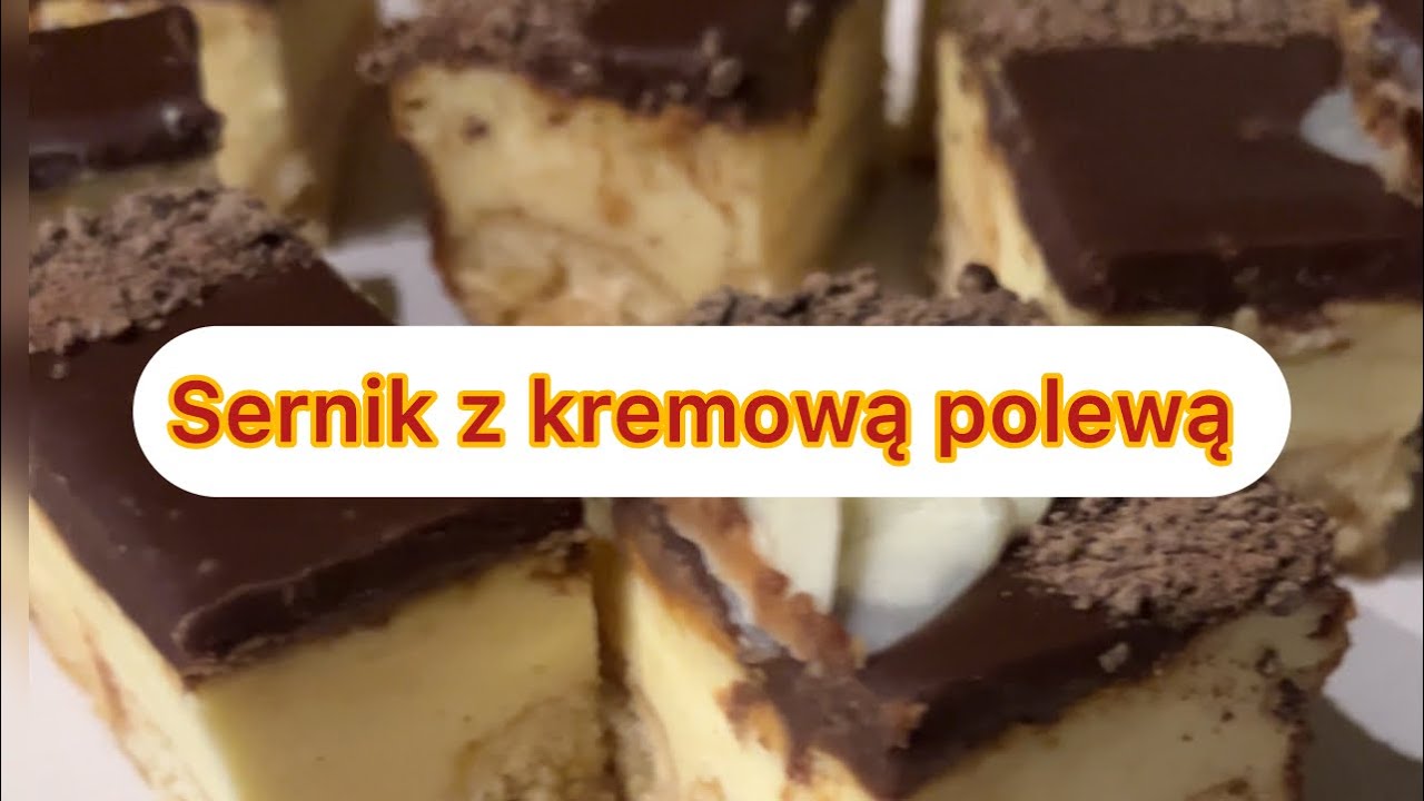Sernik błyskawiczny z kremową polewą czekoladową 
