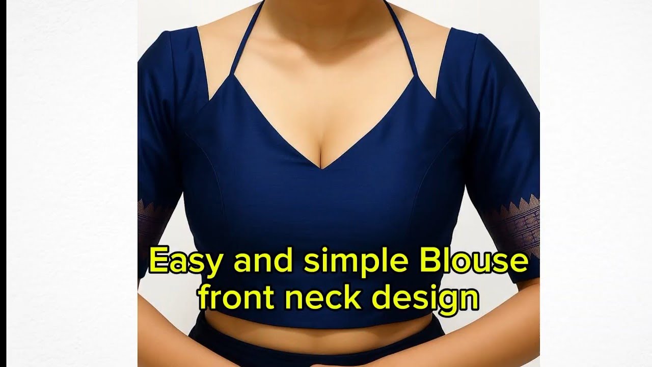 Simple and Easy blouse front neck design | trending front neck design tutorial |#blouse #neckdesign 