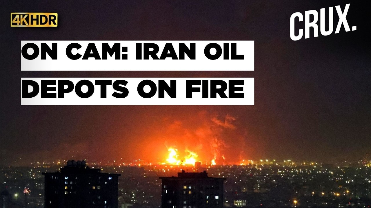 Massive Fires Rage in Tehran As US, Israel Hit Iran's Oil Depots for First Time  | 4k