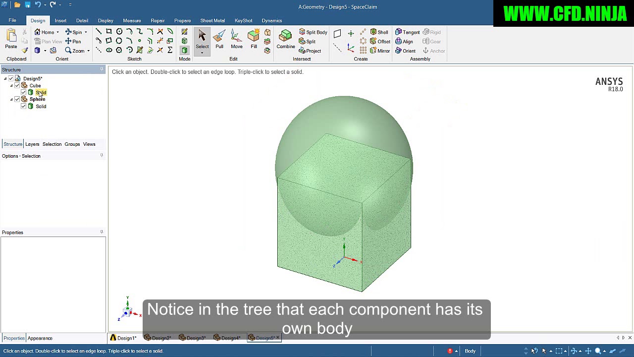✅ ANSYS SpaceClaim - Combine - Basic Tutorial 6