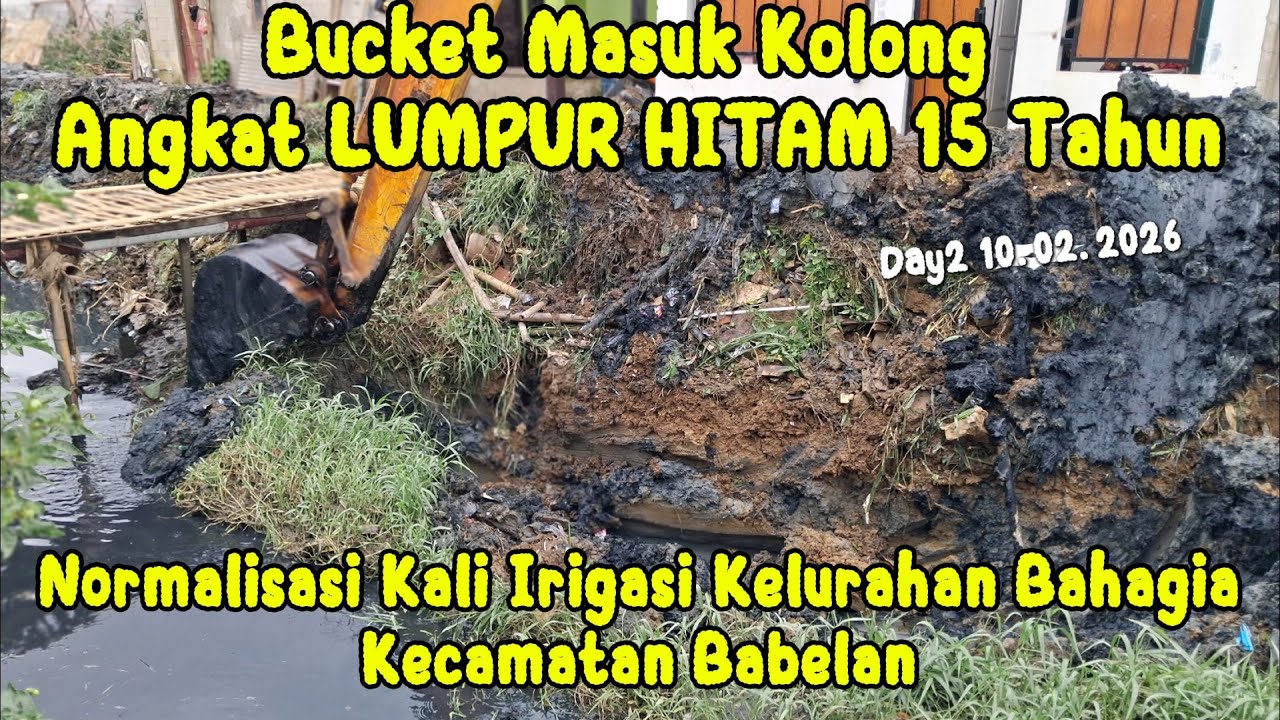 LUMPUR HITAM Pekat Berhasil DiKeruk Excavator‼️ Normalisasi Kali Irigasi 15Tahun TAK Tersentuh