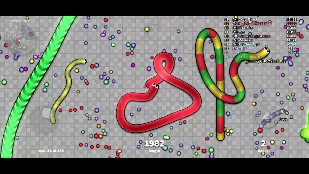 Destroying slithers slither.io