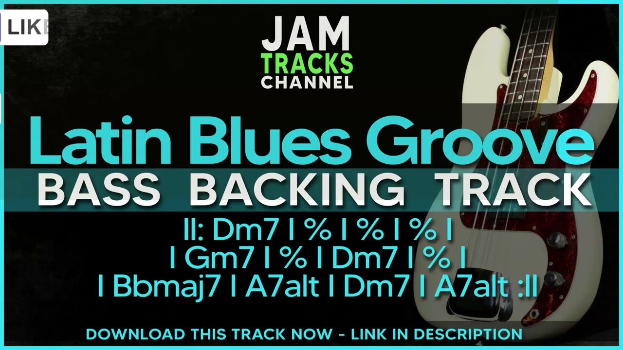 Latin Blues - Smooth Jazz Groove -  Bass Jam Track  in Dm