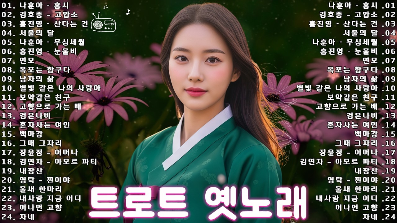 💿 조용히 듣기 좋은 추억의 트로트 명곡 24곡 | 세대를 울린 감성 트로트#감성트로트 #트로트 #나훈아 #김호중 #홍진영 #장윤정