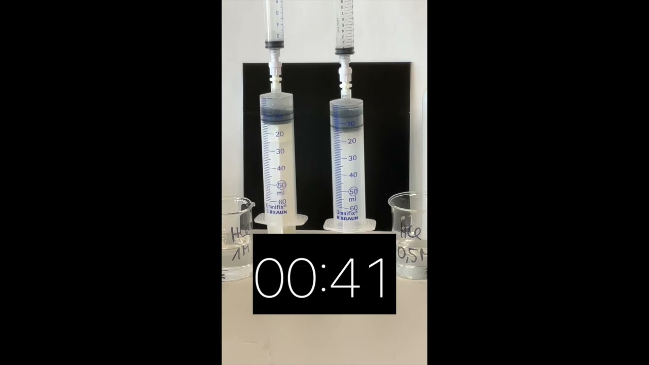 Reaktionsgeschwindigkeit v und Einfluss des Faktors Konzentration (HCl + Mg)