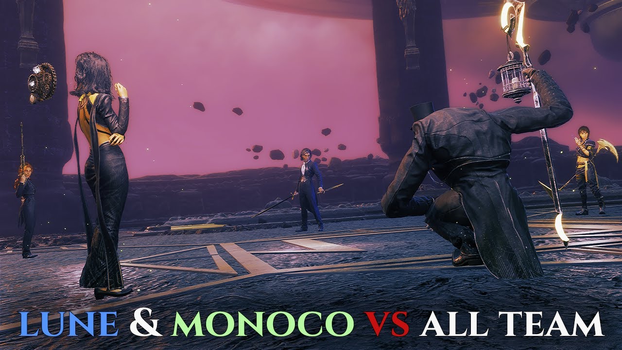 TRAITORS? (Lune & Monoco vs All Team)  — No hit, NG+5, Health x20, Perfect Parries