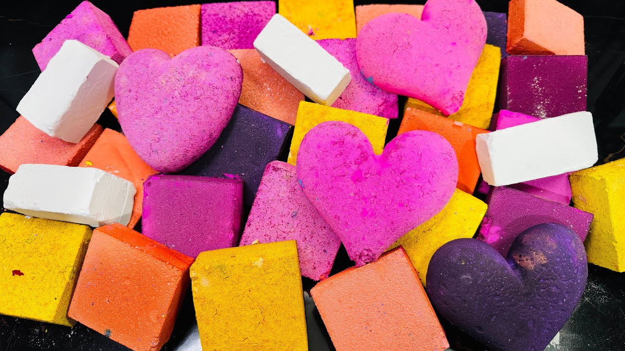 Variety Dyed Chalk ASMR Crushing | Colourful Chalk ASMR Video 