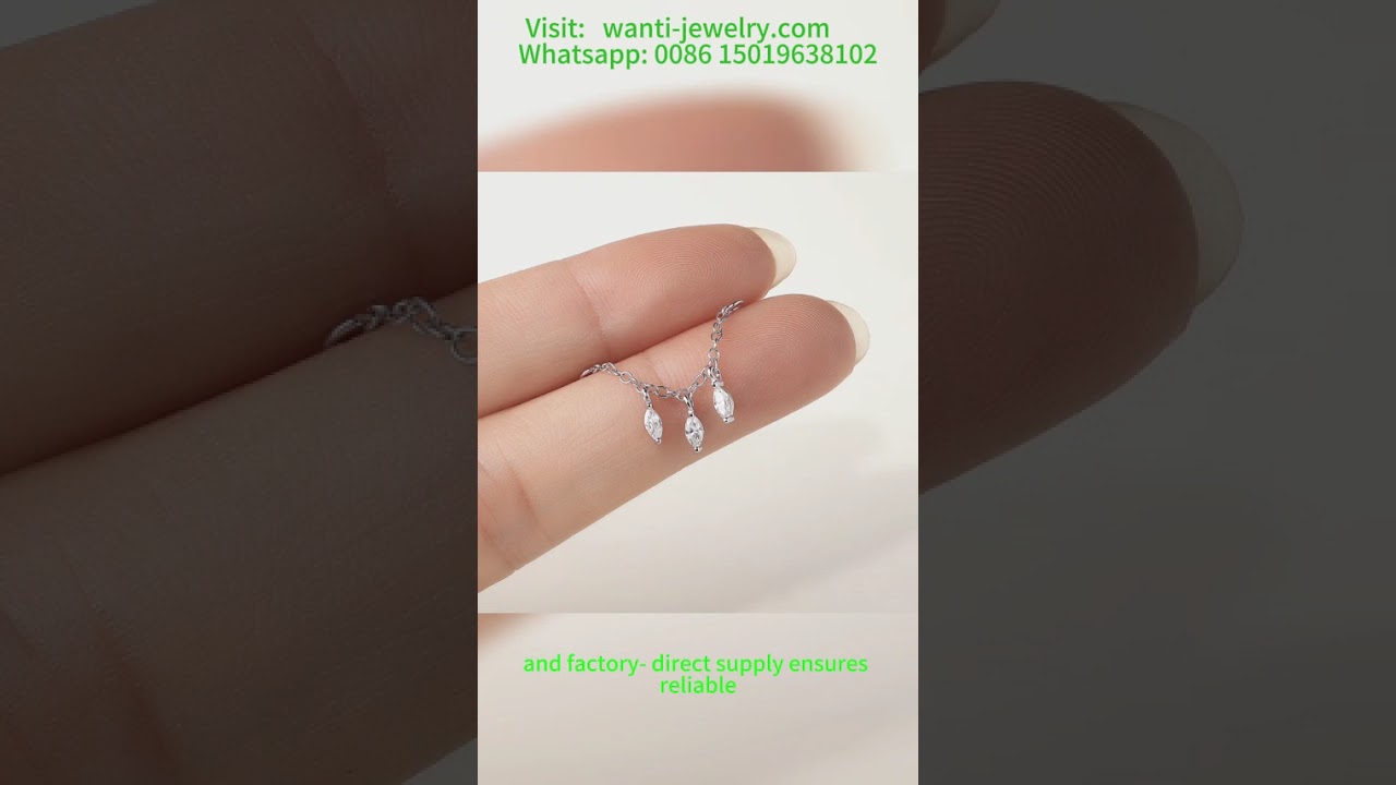 Wholesale Moissanite Tassel Pendant Cartilage Chain Piercing Earrings for Studios