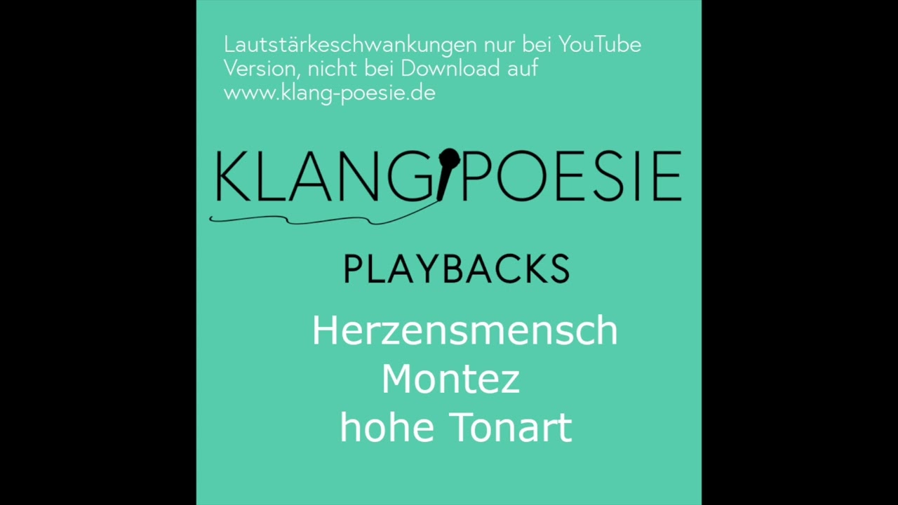 Herzensmensch Montez high Piano Playback Karaoke