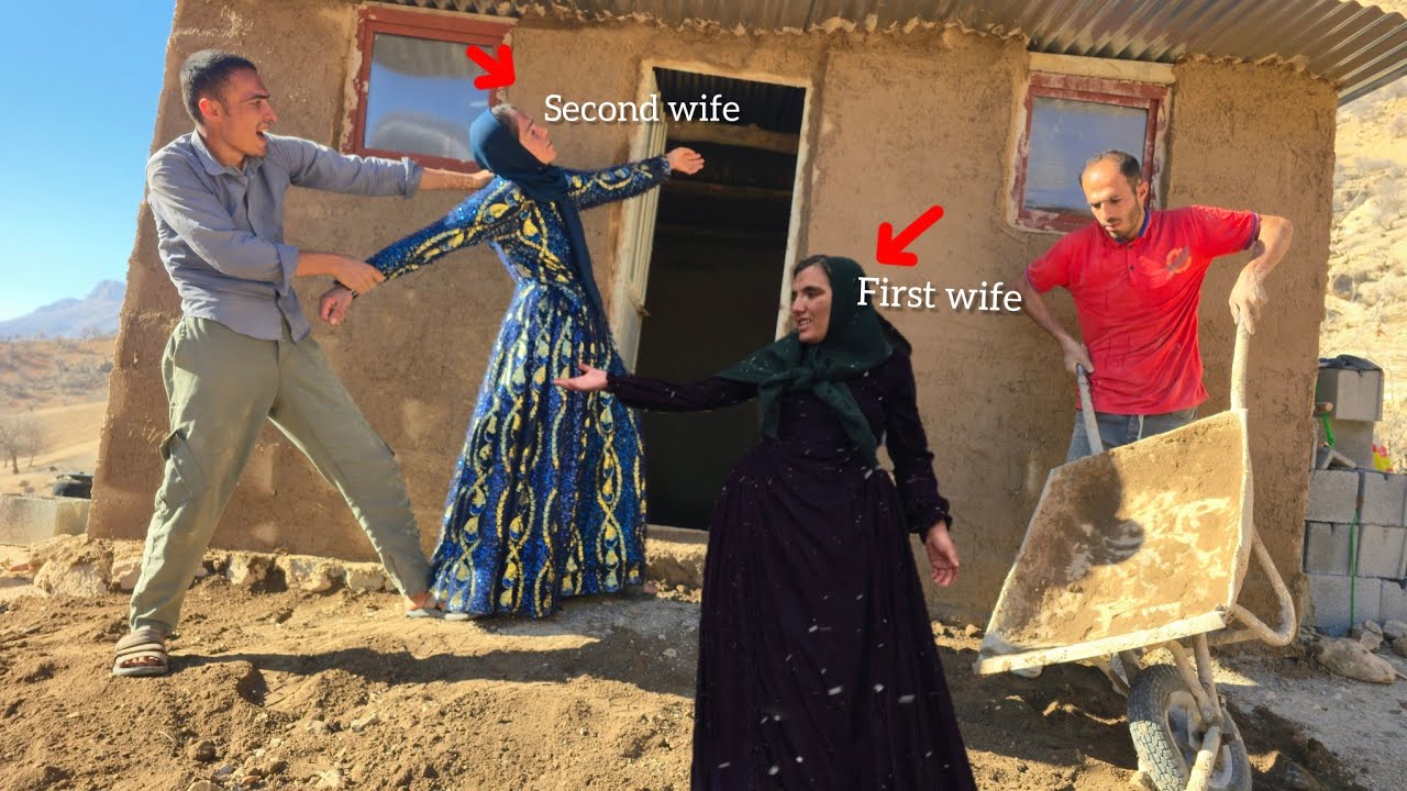 Building a hut facade with a sudden conflict!
