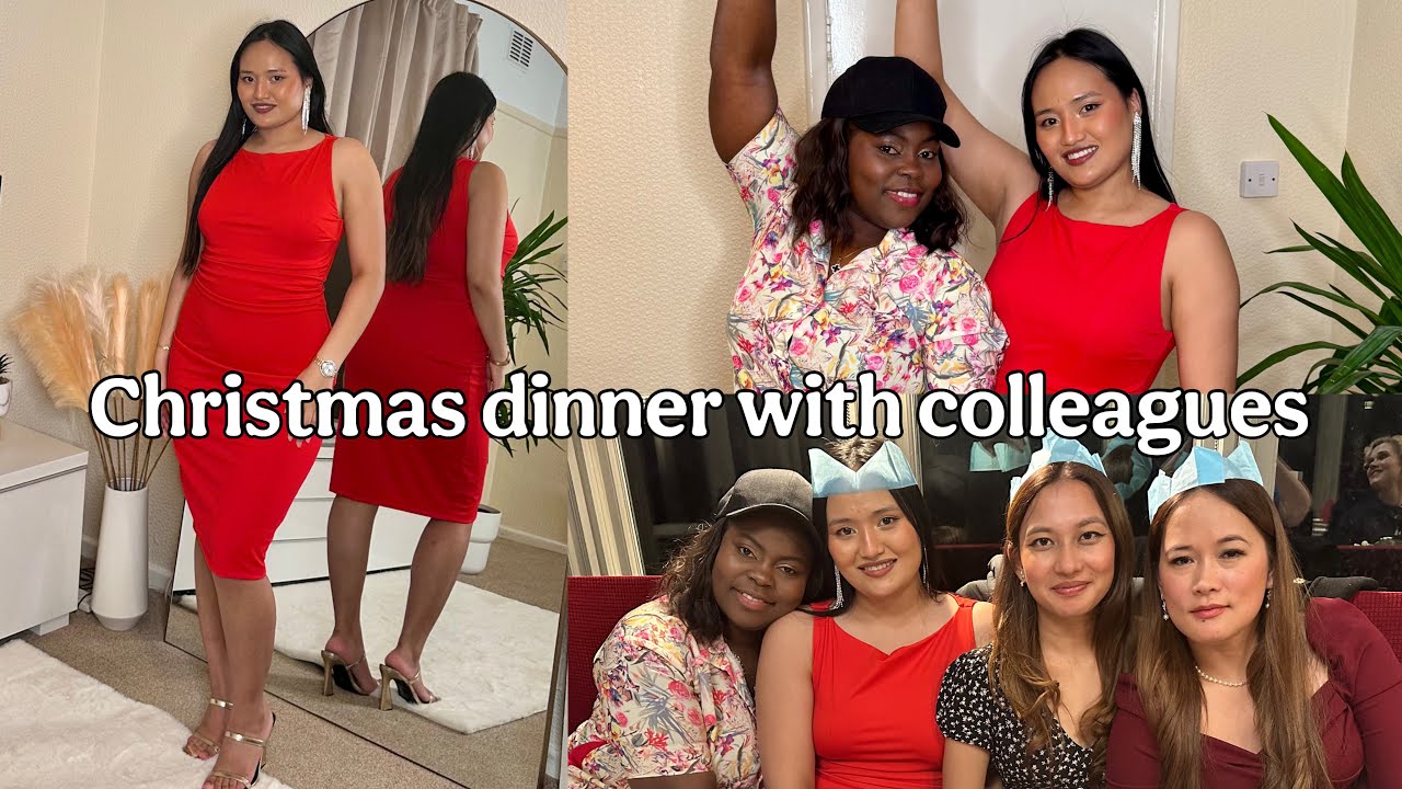 Christmas dinner with colleagues| Get ready with me, dinner out|