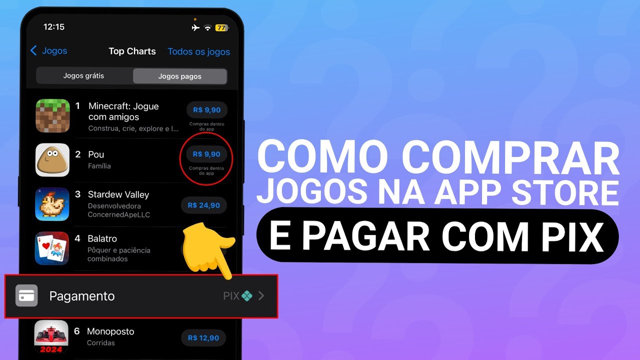 COMO COMPRAR JOGOS NA APP STORE COM PIX