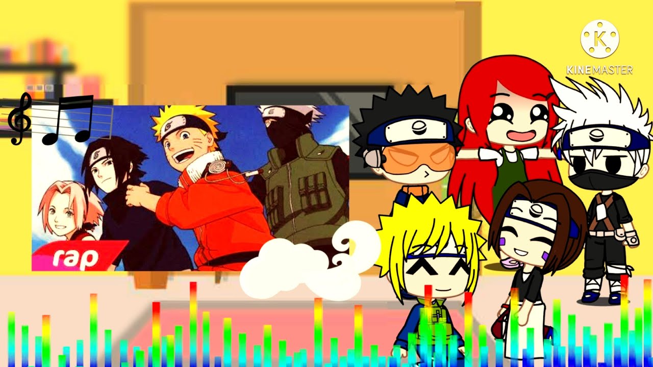 Time Minato + Kushina reagindo ao Rap do Time 7