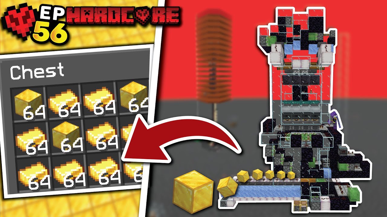I Built the BIGGEST GOLD FARM in Minecraft Hardcore (#56)